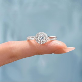 Cutesmile Cross Ring Fashion Jewelry 925 Sterling Silver Classic Full CZ Crystal Diamond Open Adjustable Wedding Ring for Women