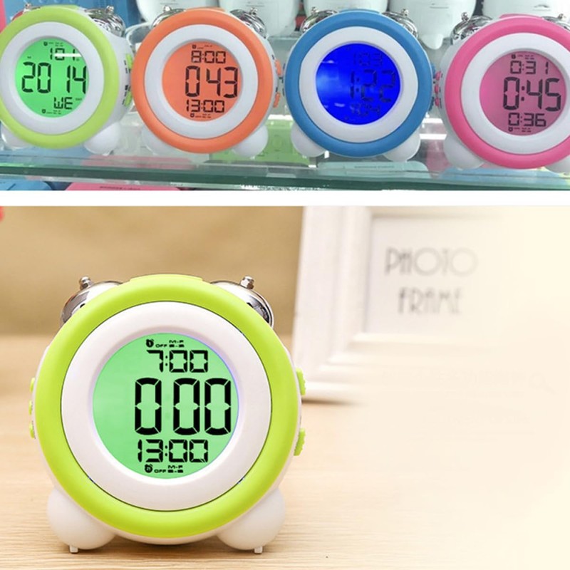 GRIRIW 1pc Double Mute Alarm Clock for Simple Stereo Design