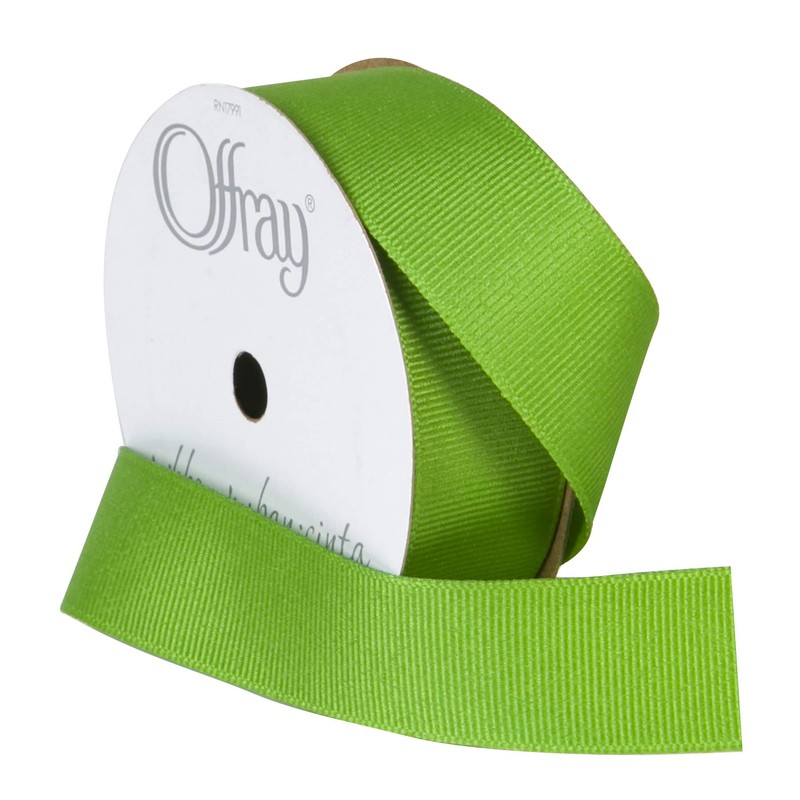 Offray Grosgrain Craft Ribbon, 7/8-Inch x 18-Feet, Apple Green