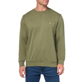 BOSS Patch Logo French Terry Pullover Cotton Sweatshirt,lettuce green,M
