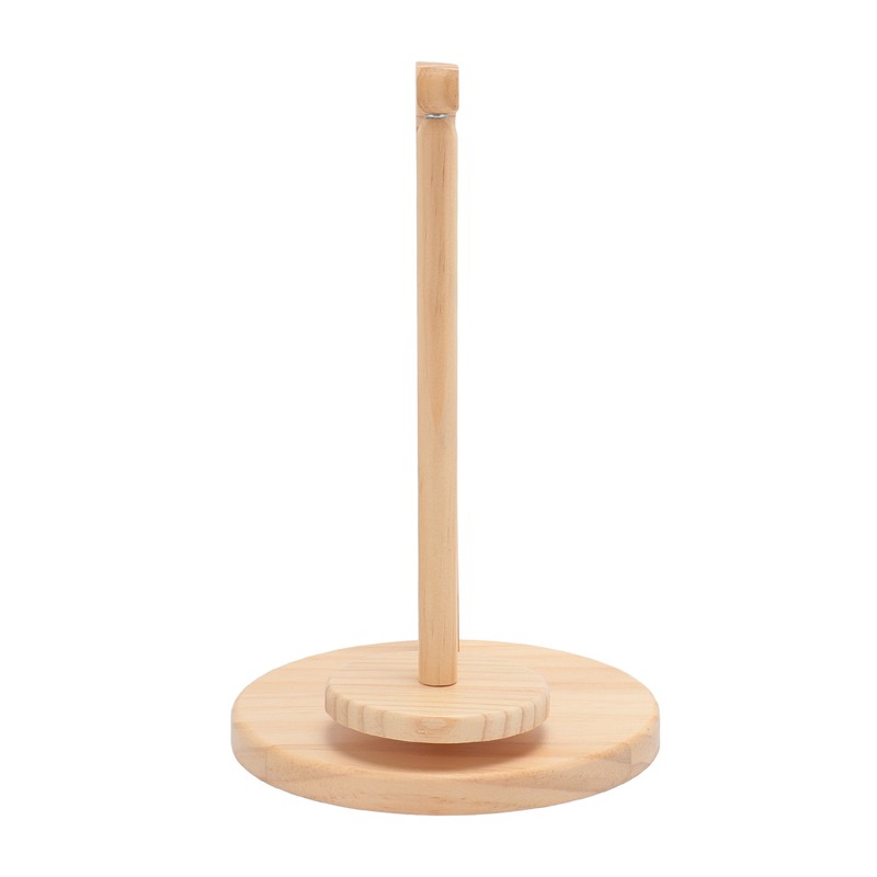 Yarn Holder Easy Installation Stable Structure Rotatable Wooden Yarn Ball