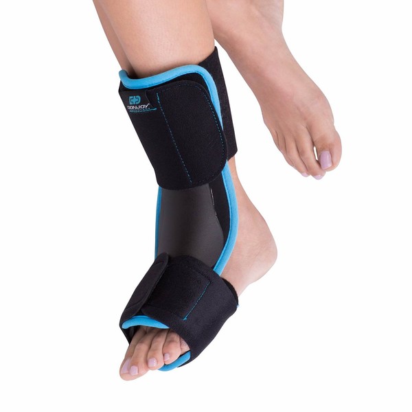 DonJoy Advantage DA161FB01-BLK-S/M Plantar Fasciitis Night Splint, Rigid Support for Maximum Stretch, Pain Relief, Achilles Tendonitis, Lightweight