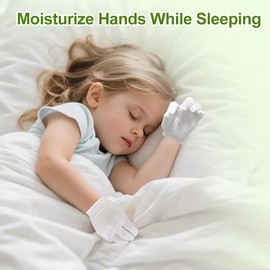 White Gloves Kids, 4 Pairs Washable and Reusable Cotton Moisturizing Gloves for Dry Hands Eczema Overnight for Kids 3-5 Years