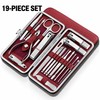 19-Piece Nail Clipper Set with Leather Case – Stainless Steel