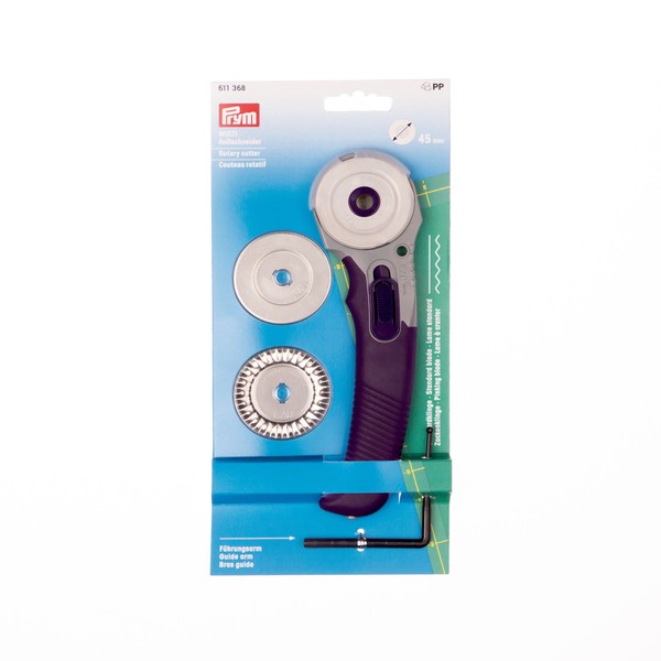 Prym, Edelstahl, Violett, 611368 Rollschneider Multi mit 3 Klingen 45