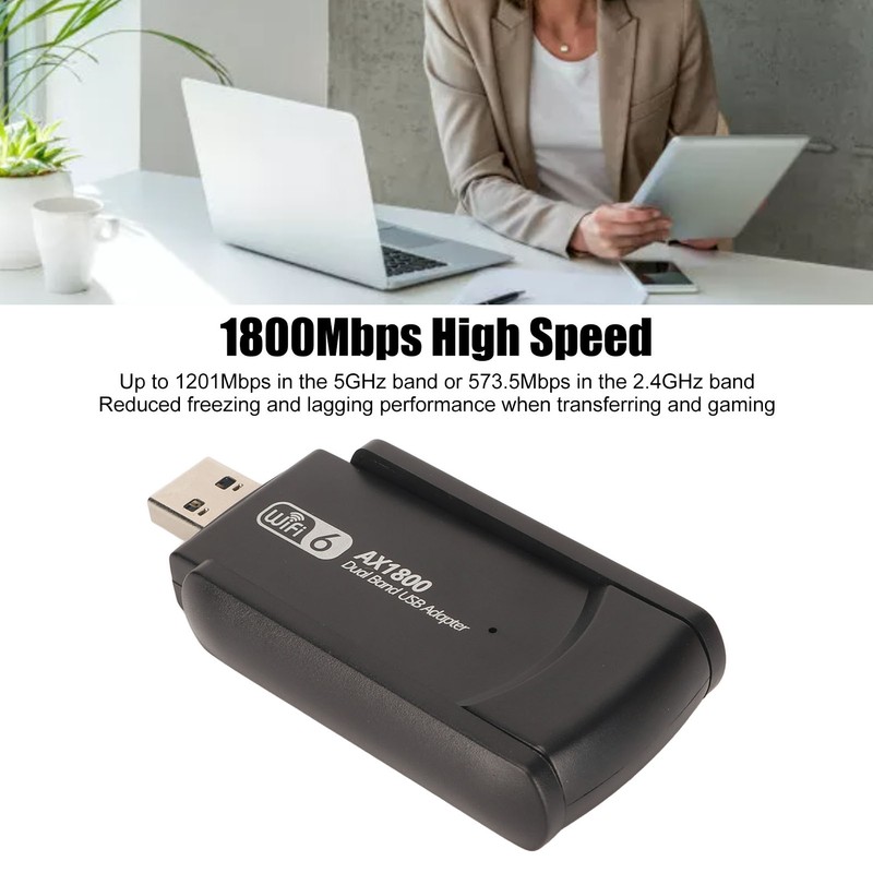 1800Mbps Dual Band WiFi Adapter with Dual 3dbi Antennas 2.4G