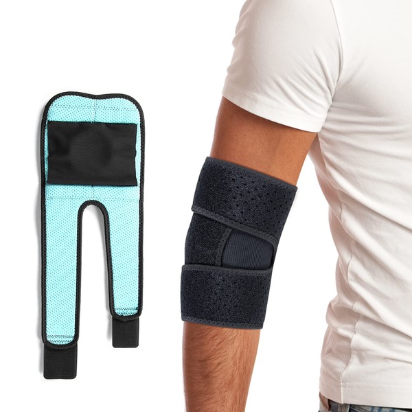 Thx4COPPER Elbow Brace Support with Dual-Spring Stabilizer, Adjustable Compression Arm Sleeve Strap for Golfers Tennis Elbow,Arthritis, Tendonitis, Sprain,Sports Injury Pain Relief &Recovery