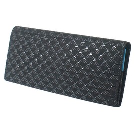 [Japanese Ware] Takane Long Wallet, Takane Bundle,, Takane 2808-01 Black Deer Leather x Black Lacquer Mt. Fuji Pattern