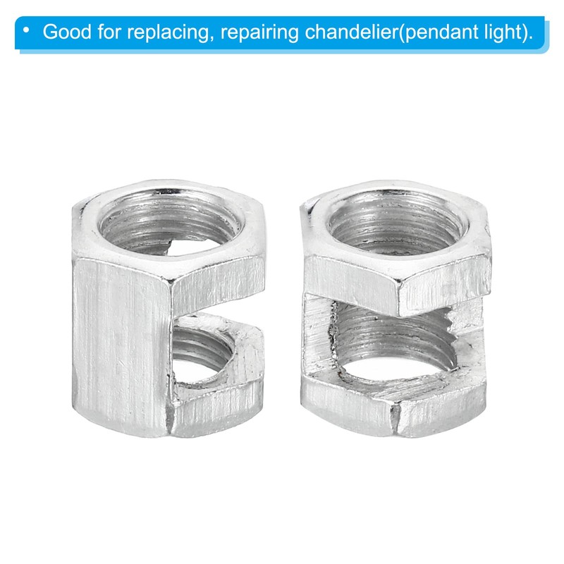 PATIKIL M10x1mm Hexagon Coupling Nut, 6 Pack 15mm Thread Zinc