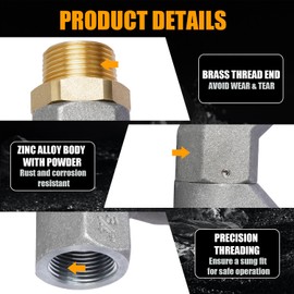 RANSOTO 2PCS 3/4 Inch NPT Fuel Hose Nozzle Swivel Multi Plane 360 Rotating Fuel Tank Connector for Fuel Transfer Pump Diesel Gasoline Kerosene