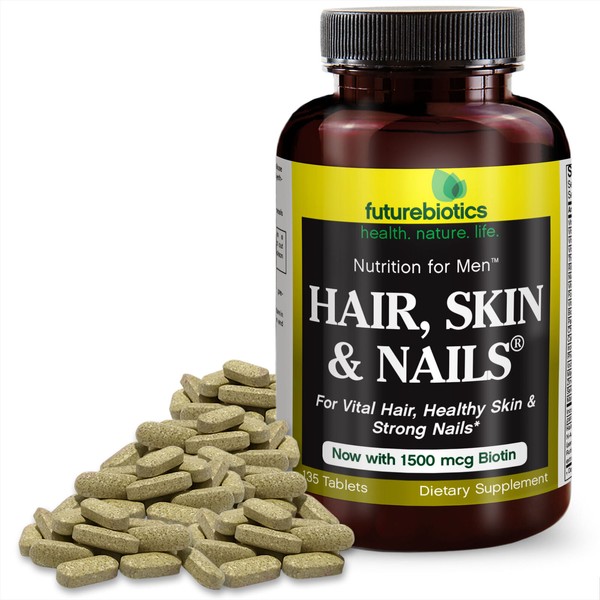 Futurebiotics Hair, Skin, & Nails Nutrition for Men, 135 Vegetarian Tablets