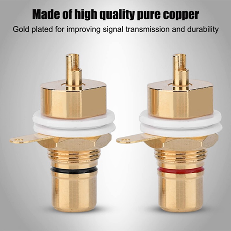 Watris Veiyi Pack of 2 RCA Sockets, Pure Copper Coating