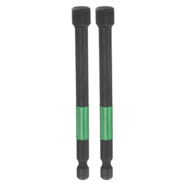 HARFINGTON 2pcs H10 Flat Hex Head Screwdriver Bit 10mm Metric Tip 1/4" Hex Shank 100mm (4") Long Magnetic Hexagonal Screw Drill Bit Wrench Black Phosphate S2 Steel Power Driver Socket