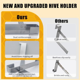 TCULIHWY 4PCS Bee Frame Holder, Upgraded Stainless Steel Bee Hive Stand Holder Hive Tool Beekeeping Frame Grip Shovel Bee Hive Frame Support Bracket Rack, Bee Supplies Hive Tool for Beekeeper