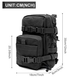 GZ XINXING Tactical Hydration Backpack, Outdoor Water Backpack Carrier Pack for Vest Backpack, Holds 1.5L Water Bladder, Mini MOLLE Tactical Backpack for Hiking, Biking, Running, Climbing