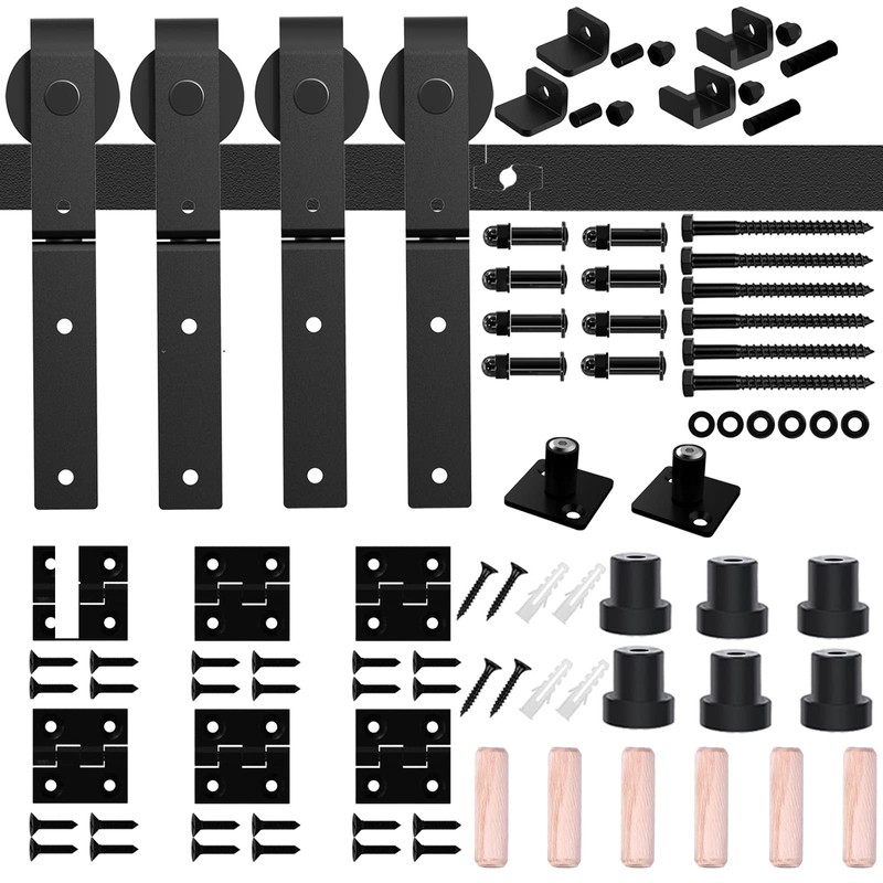 CCJH 6FT/72'' Bi-Folding Barn Door Hardware Sliding Track kit Heavy