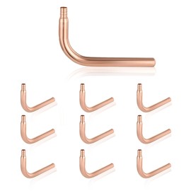 HeSun 10-Pack 1/2 Inch Barb Crimp Copper Stub Out Elbow, 6"-Length PEX Stub-Out, ASTM F1807