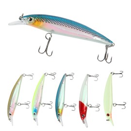 Crazy Fish Buoyant Minnow Floating Fishing Lures Hard Bait Swimbait Crankbait with Treble Hook 3D Fishing Eyes 14g for Bass Trout Walleye Redfish