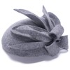 Lawliet Women Wool Felt Pillbox Fascinator Wedding Fedoras Party Gray