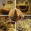 Listón Dorado Liston Navideño Decorativo Con Luces Led 5 Metros