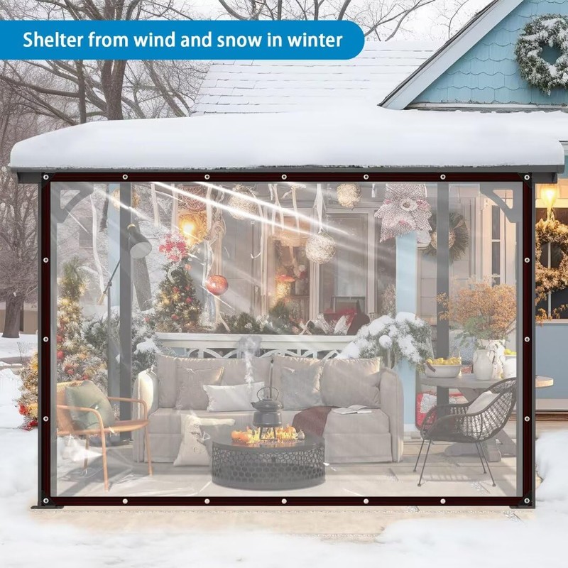 Plane Transparent mit öSen Abdeckplane Wasserdicht Durchsichtige Tarp 1x1m für