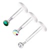 KJM Fashion Bioflex Labret 1.2 mm 16 g Crystal Ball