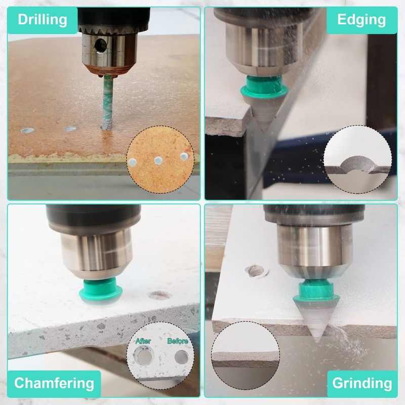 LEKOMESH Diamond Core Drill Bits Set 4pcs Tile Hole Saw