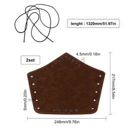 GORGECRAFT 2PCS Men Leather Bracers Arm Armor Cuff Gauntlet Wristband Medieval Viking Wrist Band Guards Archery Buckle Renaissance Bracers Cuffs Armband Jewelry Costume Kit for Men Women(Brown)