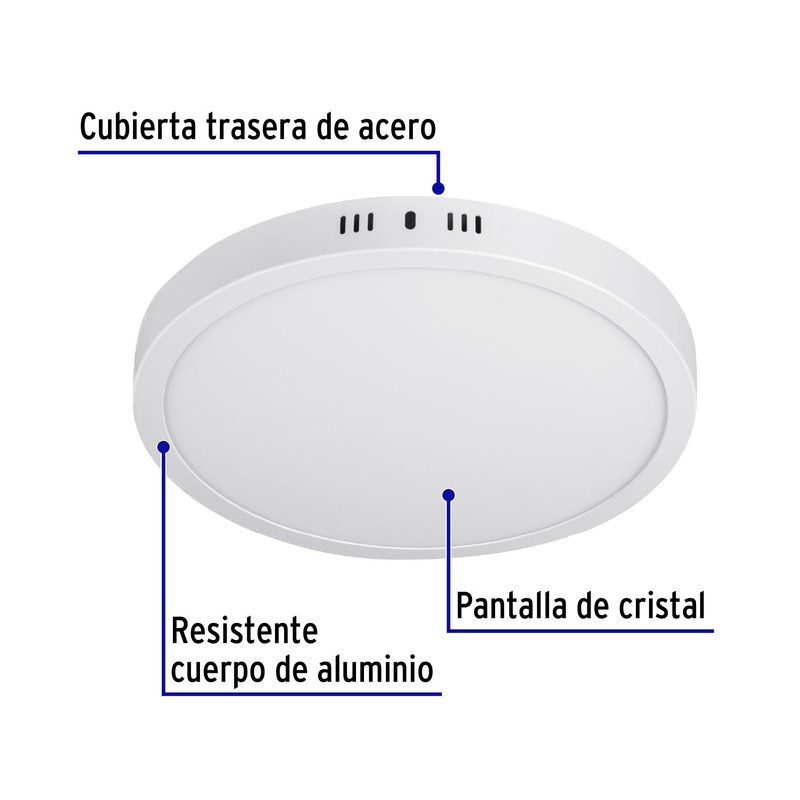 Volteck Lait PLA-209LC, Luminario blanco de LED 24 W redondo
