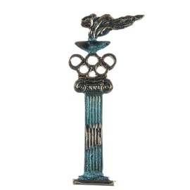 Antique Flame Olympics Solid Bronze Handmade Statue 17cm