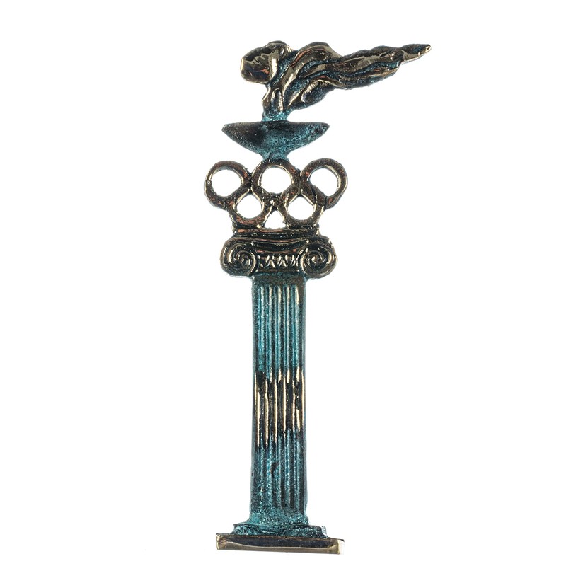 Antique Flame Olympics Solid Bronze Handmade Statue 17cm