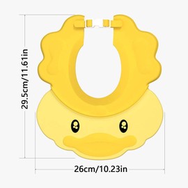 NUDFSY Shower Cap for Kids,Hair Washing Aids for Kids,Kids Hair Washing Shield,Adjustable Hair Washing Shield, Kid Shampoo Cap And Visor for Kids Eyes And Ears Protector（Duck Yellow）