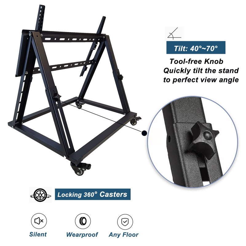 BIGalleons Low Height Mobile TV Stand, Confidence Monitor Stand, Rolling