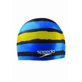 Speedo Silicone 'Flash Forward' Swim Cap, Black/Blue