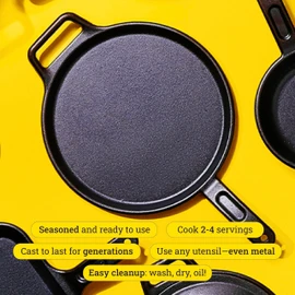 Lodge BOLD 12 Inch Seasoned Cast Iron Griddle, Design-Forward Cookware