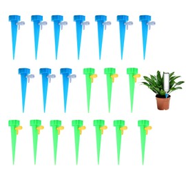 Automatic Watering Set, 20 Pieces Potted Plants Flowers Watering Adjustable Watering System Water Dispenser for Plants with Control Valve Switch, Vegetables and Potted Plants