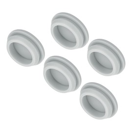 MECCANIXITY 5pcs Silicone Snap in Locking Hole Plugs,26mm/1 Inch Mounting Diameter Narrow Groove Width 2.5mm Panel Seal Cover Round for Kitchen Bulkheads Waterproof Sealing Plugs Grey