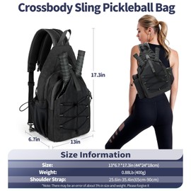 LUOKE Pickleball Bag for Women Pickleball Backpack Water Resistant Crossbody Sling Bags Chest Paddle Pickle Ball Equipment Backpacks Pickle Ball Paddle Holder