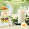 4 Pack Beeswax Pillar Candles,172 Hours Long Burning Pure Off-White