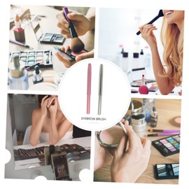 Beavorty 6pcs Professional Lip and Brow Makeup Brush Portable Fiber Brushes for Lipstick Lip Balm and Eyebrow Powder for Beginners and Daily Makeup Needs and Colors