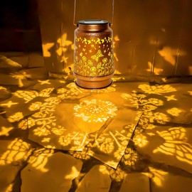 ANYTALK Butterfly Solar Lantern Lights, Outdoor Solar Lanterns Garden Decor, Hanging Solar Lantern for Backyard Porch Patio Table Yard Balcony Lawn Pathway, Gifts for Women Grandma Mom