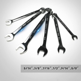 Juego de Llaves Combinadas FUMETAX SAE 6 Piezas Pulido Espejo con Organizador，SW-81100402