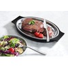 New Star Foodservice 26733 Oval Stainless Steel Sizzling Platter with