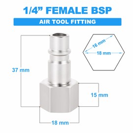 ERGAOBOY Pack of 10 1/4 Inch BSP Thread Internal Thread Industrial Steel Air Connectors Accessories for Pneumatic Tools Quick Coupling Connections Pneumatic Plug