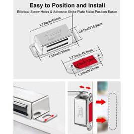 Cabinet Magnets Jiayi 12 Pack Magnetic Door Catch Stainless Steel Kitchen Cabinet Magnetic Catch Drawer Magnet for Cabinet Door Cupboard Magnetic Closures for Cabinet Magnetic Latches Cabinet Closer