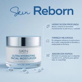 Crema de retinol para rostro con colágeno y ácido hialurónico - Crema antienvejecimiento antiarrugas para mujeres y hombres - Hidratante facial de día