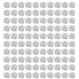 Shapenty 1.5cm Mini Satin Ribbon Roses Flowers for Sewing Dress Craft Project Scrapbooking Valentine’s Day Wedding Birthday Christmas Ornament Embellishment Gift Decor Wrapping, 100PCS (White)
