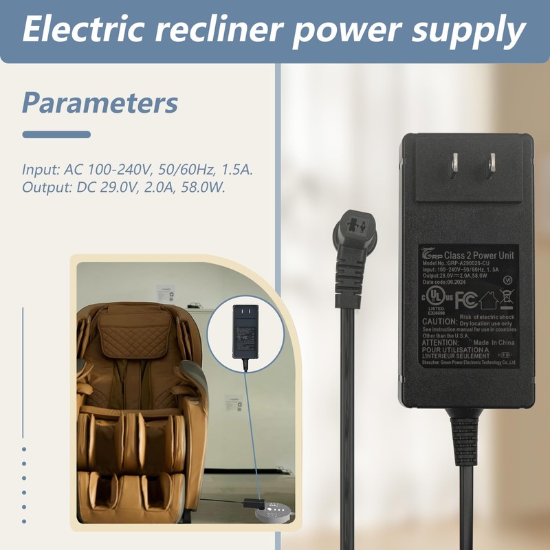 YXQZH Recliner Power Supply, 29V 2A Adaptor for Okin Lift