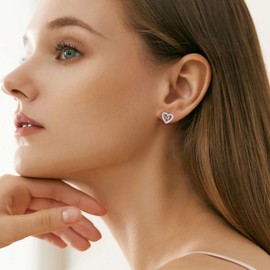 Silvercute Stud Earrings For Women Sterling Silver Girls Heart Earring Daily Jewellery Initial R Letter Earings