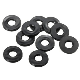 PATIKIL M5 Rubber Flat Washer, 40 Pack 5mm ID 11mm OD 1.6mm Thick Sealing Spacer Gasket Ring for Faucet Pipe Water Hose Fastener Bolt, Black